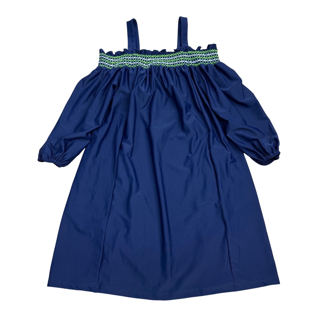 Jude Connally Sofia Cold Shoulder Dress Women XS Navy Quiet Luxury Resortwear